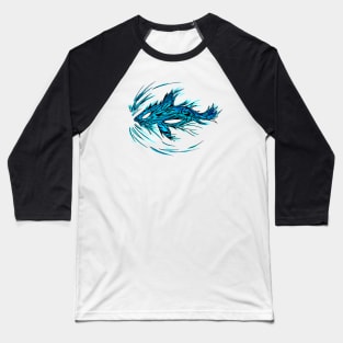 Turquoise Shark Tattoo Baseball T-Shirt